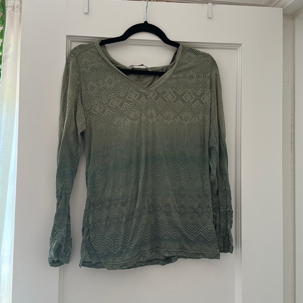 Athleta Long sleeve hoodie in green ombré - Picture 1 of 8